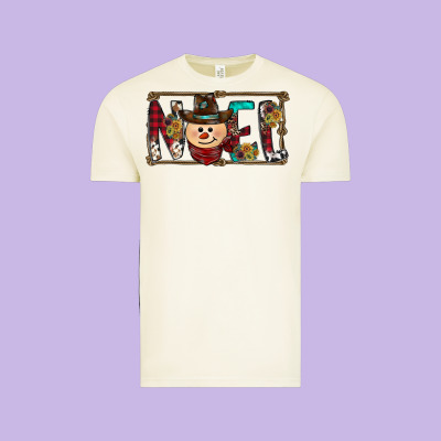 Noel Snowman Christmas Vintage Tee Designed By Cowhidedigitalart