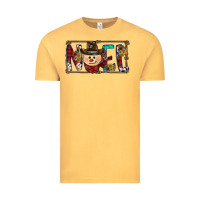 Vintage Mustard noel snowman christmas Vintage Tee - CowhideDigitalArt