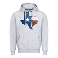 Heather Grey Texas Watercolor Map Zipper Hoodie - Jasminsmagicworld