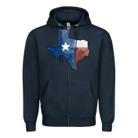 Navy Texas Watercolor Map Zipper Hoodie - Jasminsmagicworld