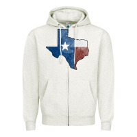 Oatmeal Heather Texas Watercolor Map Zipper Hoodie - Jasminsmagicworld