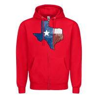 Red Texas Watercolor Map Zipper Hoodie - Jasminsmagicworld
