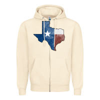 Sandshell Texas Watercolor Map Zipper Hoodie - Jasminsmagicworld