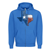 True Royal Texas Watercolor Map Zipper Hoodie - Jasminsmagicworld