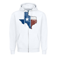White Texas Watercolor Map Zipper Hoodie - Jasminsmagicworld