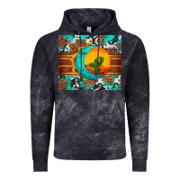 Cloud Black sunflower desert cactus turquoise crescent Vintage Hoodie - Artiststas