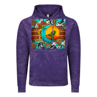 Cloud Purple sunflower desert cactus turquoise crescent Vintage Hoodie - Artiststas