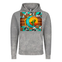 Cloud Rock sunflower desert cactus turquoise crescent Vintage Hoodie - Artiststas
