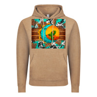 Vintage Coffee sunflower desert cactus turquoise crescent Vintage Hoodie - Artiststas