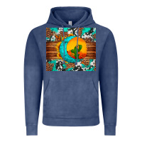 Vintage Denim sunflower desert cactus turquoise crescent Vintage Hoodie - Artiststas
