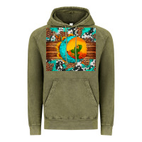 Vintage Olive sunflower desert cactus turquoise crescent Vintage Hoodie - Artiststas