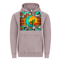 Vintage Zinc sunflower desert cactus turquoise crescent Vintage Hoodie - Artiststas