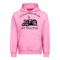 Fuchsia Pink I D Rather Be On My Tractor Urban Hoodie - Bettercallsaul