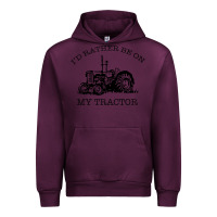 Mauve Wine I D Rather Be On My Tractor Urban Hoodie - Bettercallsaul