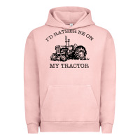 Pigment Salmon I D Rather Be On My Tractor Urban Hoodie - Bettercallsaul
