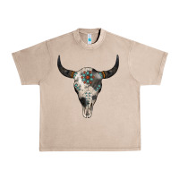 French Oak Cowhide Bull Skull Urban Heavy Tee - Jasminsmagicworld
