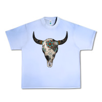 Grape Ice Cowhide Bull Skull Urban Heavy Tee - Jasminsmagicworld
