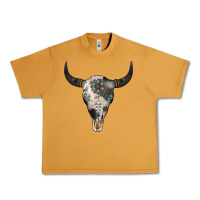 Peanut Butter Cowhide Bull Skull Urban Heavy Tee - Jasminsmagicworld
