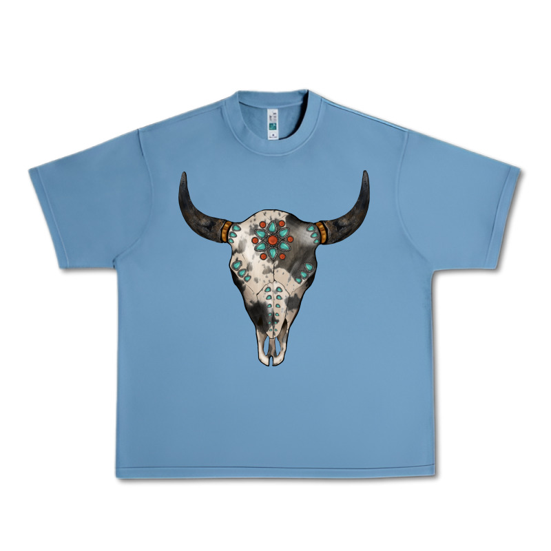 Cowhide Bull Skull Urban Heavy Tee by Jasminsmagicworld | Teevron