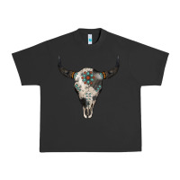 Pigment Black Cowhide Bull Skull Urban Heavy Tee - Jasminsmagicworld