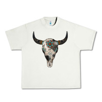 Pistachio Cowhide Bull Skull Urban Heavy Tee - Jasminsmagicworld
