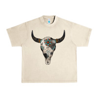 Sandshell Cowhide Bull Skull Urban Heavy Tee - Jasminsmagicworld
