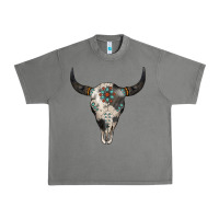 Tornado Cowhide Bull Skull Urban Heavy Tee - Jasminsmagicworld