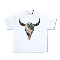 White Cowhide Bull Skull Urban Heavy Tee - Jasminsmagicworld