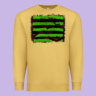 Halloween With Bat Backround Premium Sweatshirt Designed By Ranaportraitstore