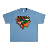 Pebble Blue festive western christmas heart Urban Heavy Tee - CowhideDigitalArt
