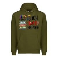 Army Green teach love inspire Premium Hoodie - BarkalooDesign