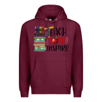 Burgundy teach love inspire Premium Hoodie - BarkalooDesign