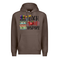 Coffee teach love inspire Premium Hoodie - BarkalooDesign