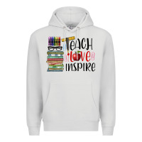 Dove Grey teach love inspire Premium Hoodie - BarkalooDesign