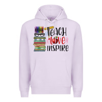 Lilac teach love inspire Premium Hoodie - BarkalooDesign