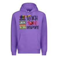 Purple teach love inspire Premium Hoodie - BarkalooDesign