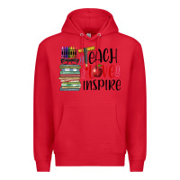 Red teach love inspire Premium Hoodie - BarkalooDesign