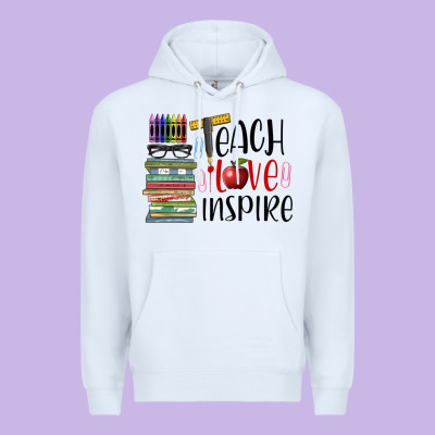 Teach Love Inspire Premium Hoodie Designed By Barkaloodesign