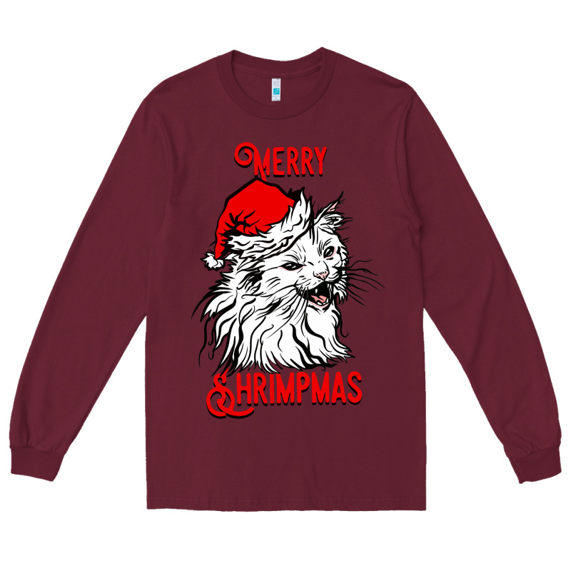 Merry Christmas Cat Long Sleeve Tee by SublimationCraftShop | Teevron