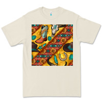 Bone western cowboy bull skull seamless pattern Premium Tee - BundleAndBundleShop