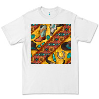 White western cowboy bull skull seamless pattern Premium Tee - BundleAndBundleShop