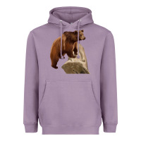 Lavender California Grizzly Bear Heavyweight Hoodie - RanaPortraitStore