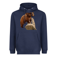 Navy California Grizzly Bear Heavyweight Hoodie - RanaPortraitStore