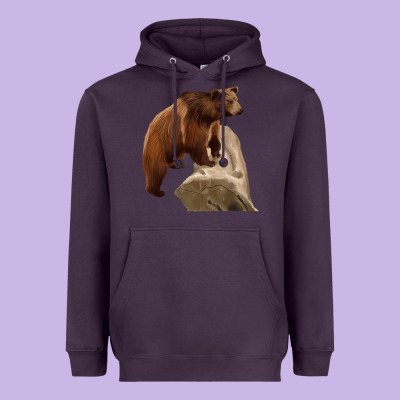 California Grizzly Bear Heavyweight Hoodie Designed By Ranaportraitstore