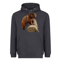 Smoke California Grizzly Bear Heavyweight Hoodie - RanaPortraitStore