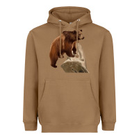 Toasted Coconut California Grizzly Bear Heavyweight Hoodie - RanaPortraitStore