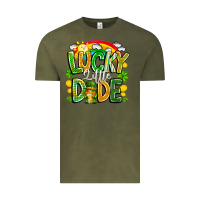Vintage Olive Lucky Little Dude Vintage Tee - CowhideDigitalArt