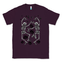 Plum halloween dancing skeletons Classic Tee - BarkalooDesign