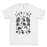 White halloween dancing skeletons Classic Tee - BarkalooDesign