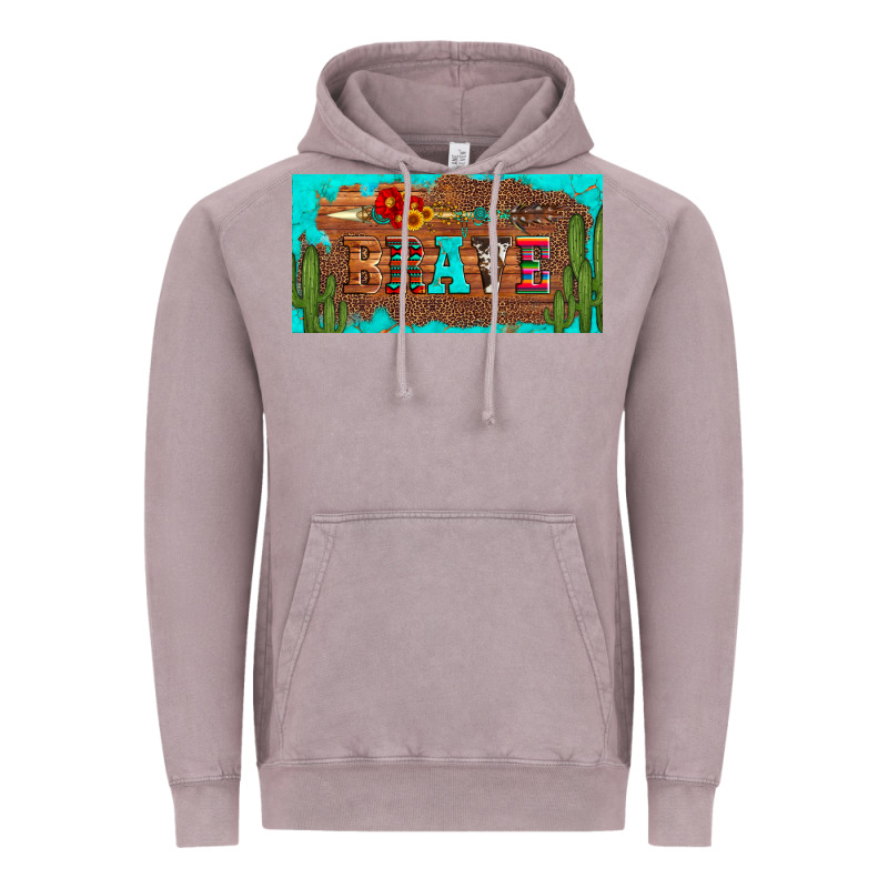 Brave Turquoise Leopard Cactus And Floral Arrow Licanse Plate Vintage Hoodie by Artiststas | Teevron